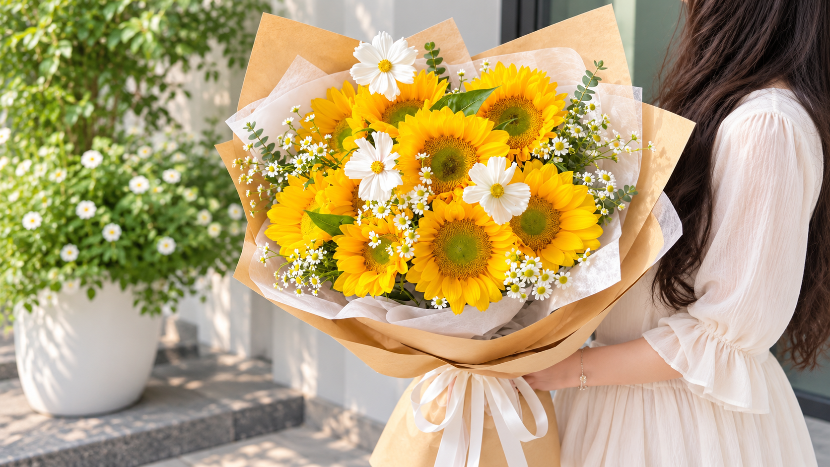 chọn hoa hướng dương tặng ngày phụ nữ việt nam